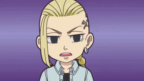 A Cartoon Character With A Tattoo On His Forehead Has A Ponytail GIF
