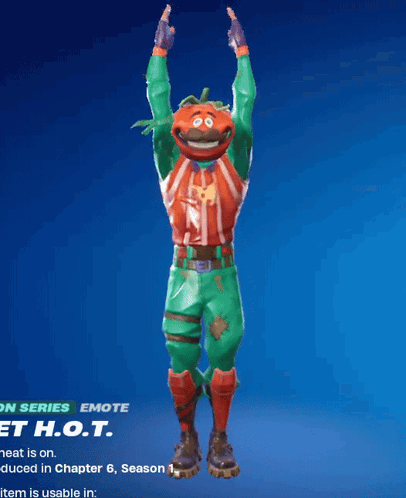 A Cartoon Character With A Tomato Head Is Dancing In A Video Game GIF