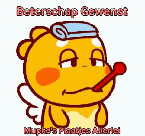 A Cartoon Character With A Towel On His Head And A Thermometer In His Mouth GIF