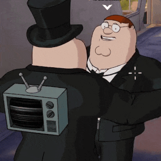 A Cartoon Character With A Tv On His Back GIF