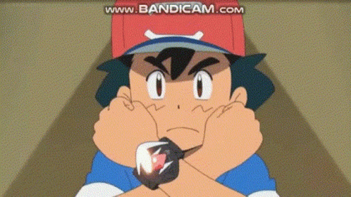 a cartoon character with a watch on his wrist is making a face .