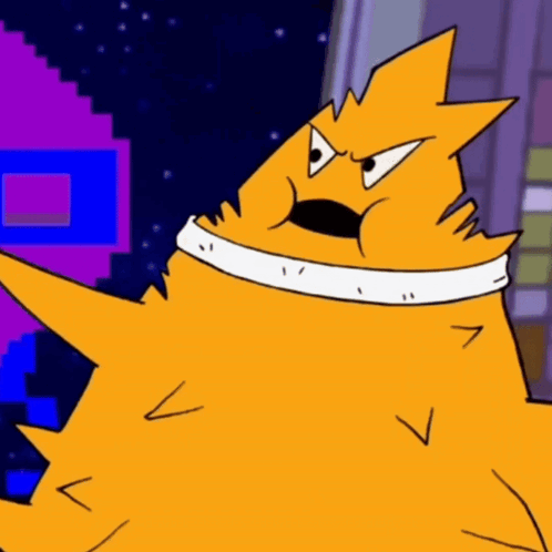 Angry Cartoon Character With White Scarf GIF