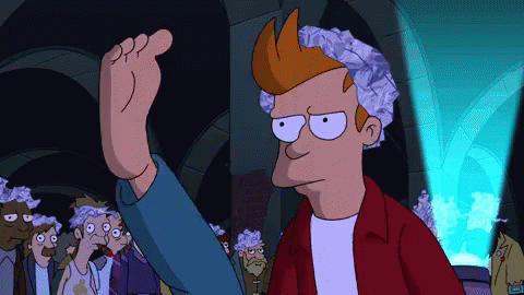 A Cartoon Character With A Wig On His Head GIF