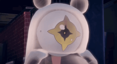 Cartoon Character With Yellow Eye And Compass GIF