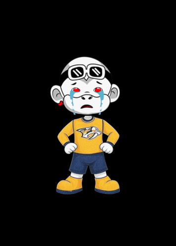 A Cartoon Character With A Yellow Shirt That Says Nashville On It Is Crying GIF