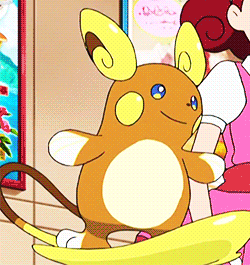 Yellow Cartoon Next To Girl Pink Dress GIF