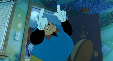 A Cartoon Character With An Anchor On A Door GIF