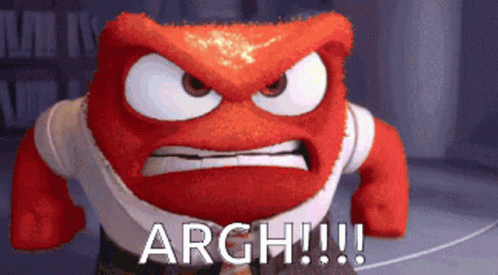 A Cartoon Character With An Angry Face And The Words Argh GIF