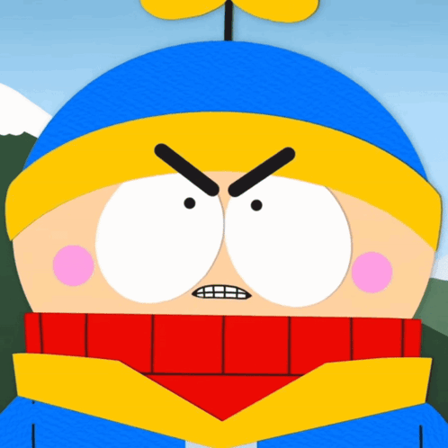A Cartoon Character With An Angry Look On His Face Is Wearing A Red Scarf Around His Neck GIF
