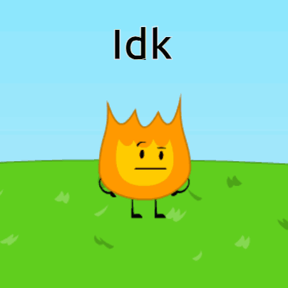 A Cartoon Character With Arms And Legs Is Standing In A Grassy Field With The Word Idk Above Him GIF