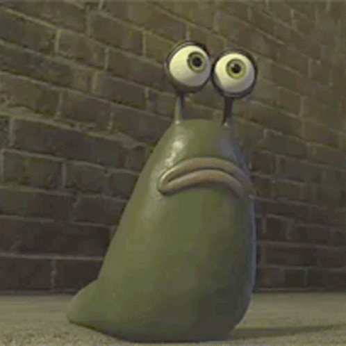 A Cartoon Character With Big Eyes And A Mouth Open GIF