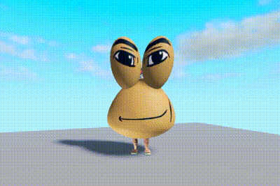 A Cartoon Character With Big Eyes And A Smiling Face GIF