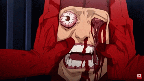 Cartoon Character With Blood Coming From Eye And Mouth GIF