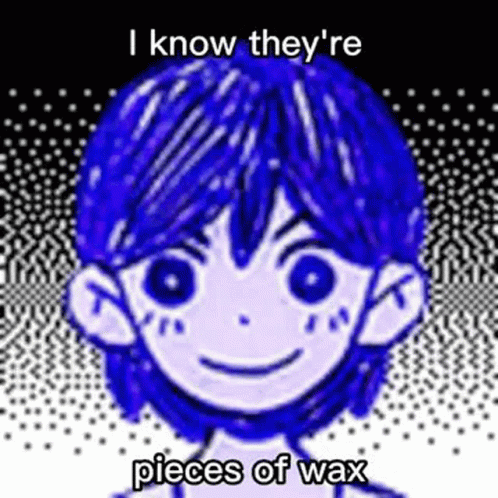 A Cartoon Character With Blue Hair Is Smiling And Says `` I Know They Re Pieces Of Wax '' . GIF