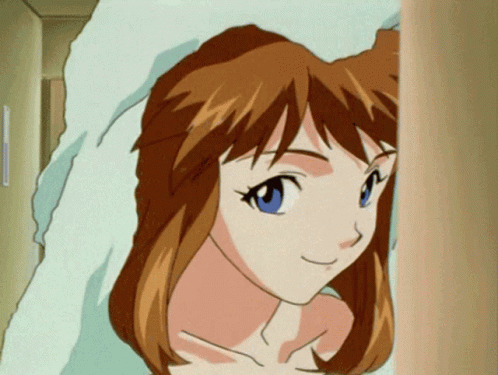 Smiling Cartoon Girl With Brown Hair And Blue Eyes GIF