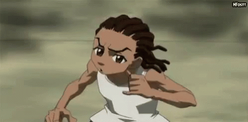 A Cartoon Character With Dreadlocks Is Wearing A White Shirt And Giving A Thumbs Up . GIF
