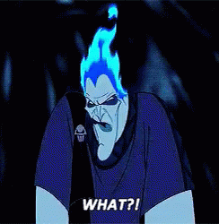 A Cartoon Character With Flames Coming Out Of His Mouth Says " What " GIF