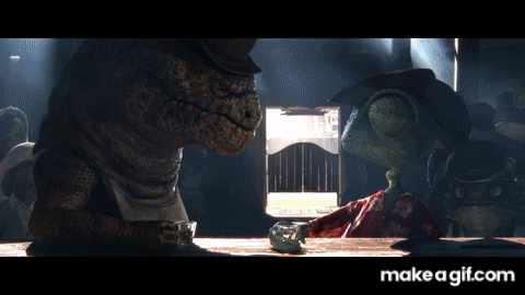 A Cartoon Character With Flames Coming Out Of Its Mouth Is Sitting At A Bar GIF