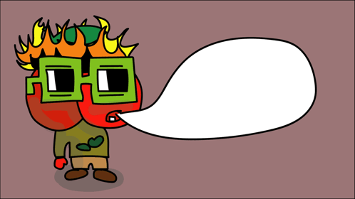 A Cartoon Character With Flames On His Head Is Saying This Is Fine GIF