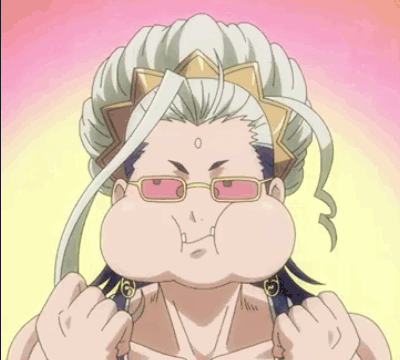 A Cartoon Character With Glasses And A Crown On Her Head Is Making A Funny Face . GIF