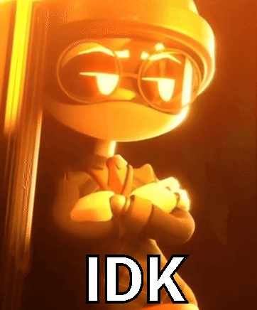 A Cartoon Character With Glasses And The Word Idk GIF