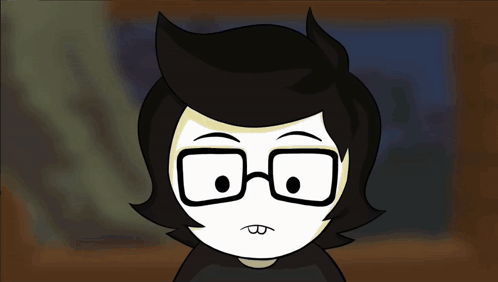 A Cartoon Character With Glasses Has A Surprised Look On Her Face GIF