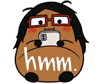A Cartoon Character With Glasses Is Holding A Cell Phone And The Word Hmm Is Written On It GIF