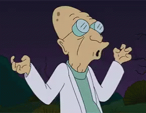 A Cartoon Character With Glasses Is Screaming In Front Of A Lightning Storm GIF