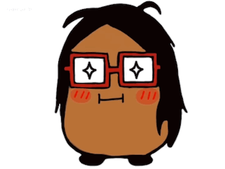 a cartoon character with glasses says yesss