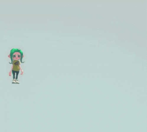a cartoon character with green hair and a yellow shirt that says " feel good "