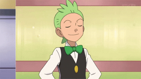 Cartoon Character With Green Hair And Bow Tie GIF