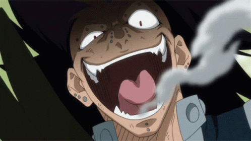 A Cartoon Character With His Mouth Open And Smoke Coming Out Of His Mouth GIF