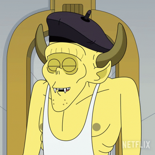 Cartoon Horned Character With Netflix Text GIF