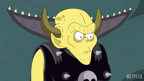 Horns Skull Cartoon Character With Netflix Logo GIF