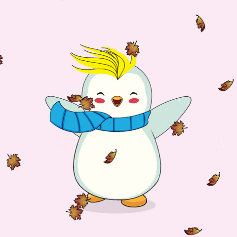 A Cartoon Character With Leaves On His Back GIF