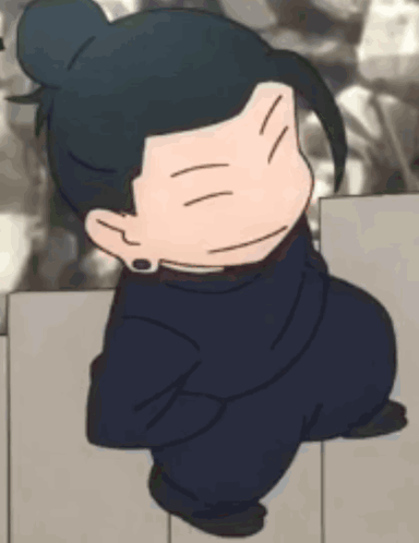 A Cartoon Character With Long Hair Is Sitting On A Ledge . GIF