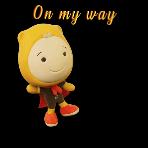 A Cartoon Character With On My Way Written On The Top GIF