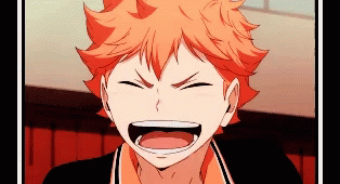 A Cartoon Character With Orange Hair Is Laughing With His Mouth Wide Open GIF