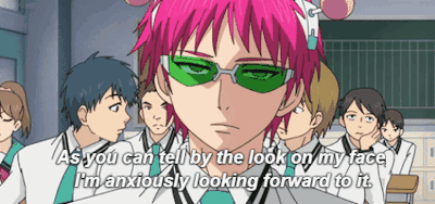 A Cartoon Character With Pink Hair And Green Glasses Says " As You Can Tell By The Look On My Face GIF