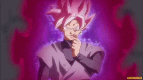 A Cartoon Character With Pink Hair Is Standing In A Purple Background . GIF