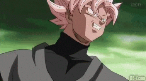 A Cartoon Character With Pink Hair Is Wearing A Black Shirt And A Black Turtleneck . GIF