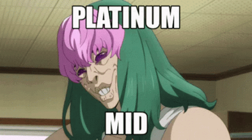 A Cartoon Character With Platinum Mid Written On The Bottom GIF