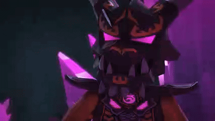 A Cartoon Character With Purple Crystals Behind Him GIF