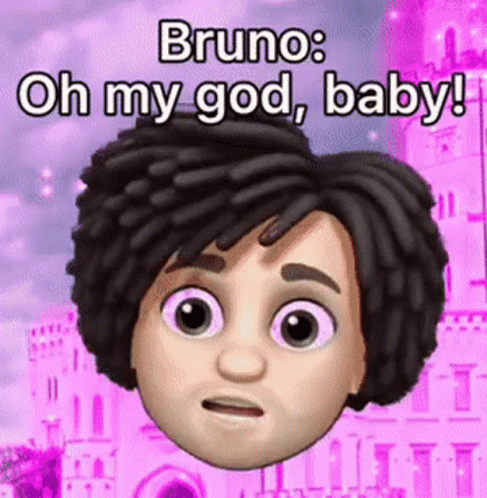 A Cartoon Character With Purple Eyes And A Purple Background Says `` Oh My God , Baby ! '' GIF