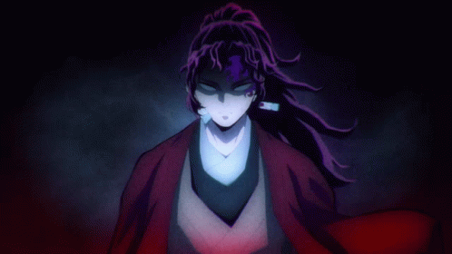 A Cartoon Character With Purple Hair And A Red Jacket GIF