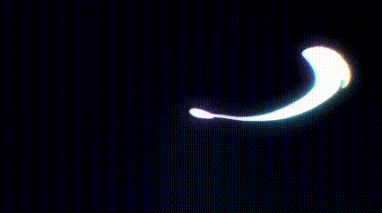 A Cartoon Character With Purple Hair And Red Eyes Waving Her Hand GIF