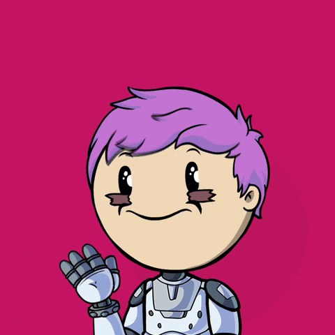 A Cartoon Character With Purple Hair And The Words See Ya Later Above Him GIF