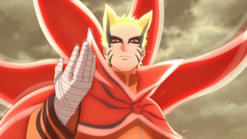 A Cartoon Character With Red Eyes And Yellow Hair Is Wearing A Red Cape GIF