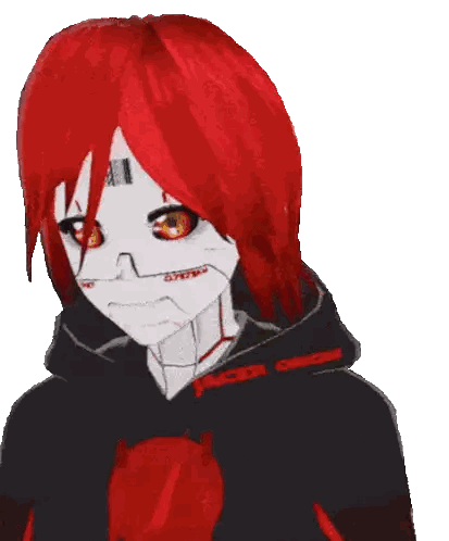 a cartoon character with red hair and a black hoodie that says under armor