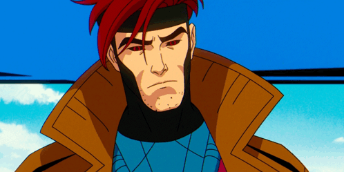 A Cartoon Character With Red Hair And A Brown Jacket GIF